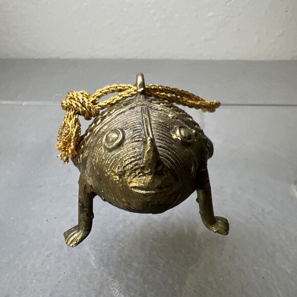 Brass Frog Dhokra Tribal Art India Figurine Ornament Lattice - Picture 2 of 7